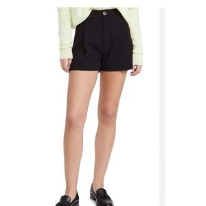 Vince Black Pleated High Waist Shorts Pockets Career Casual Women Size 6